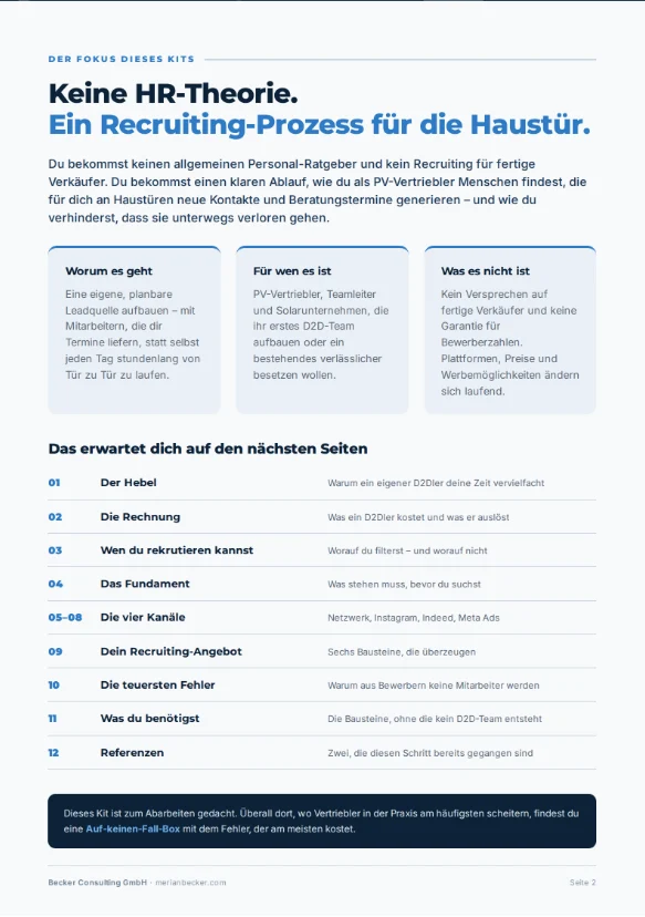 Seite 2 des Kits: Der Fokus dieses Kits und die Kapitelübersicht